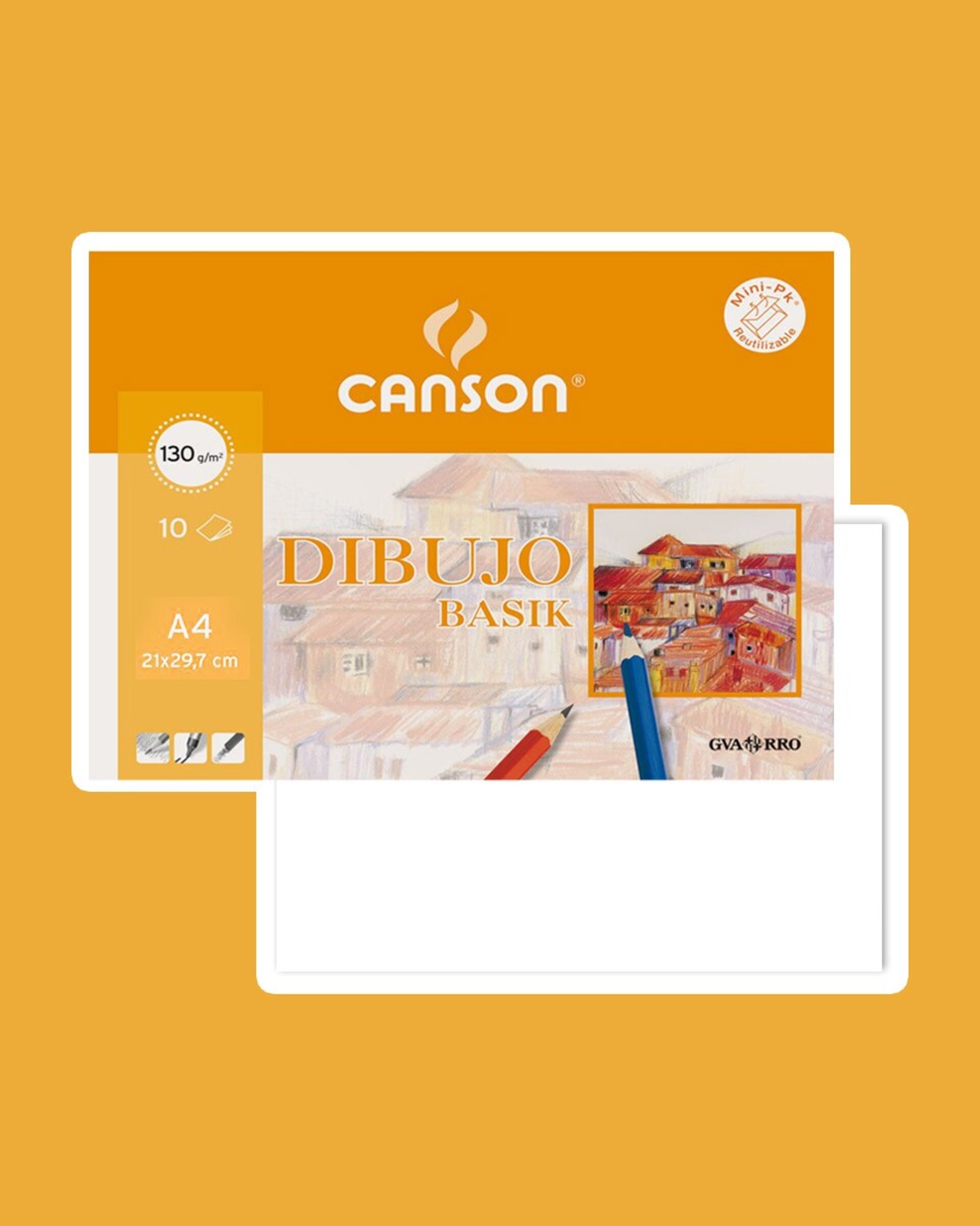 CANSON Basik A4 sin recuadro Pack 10 hojas 130g papel dibujo - 1