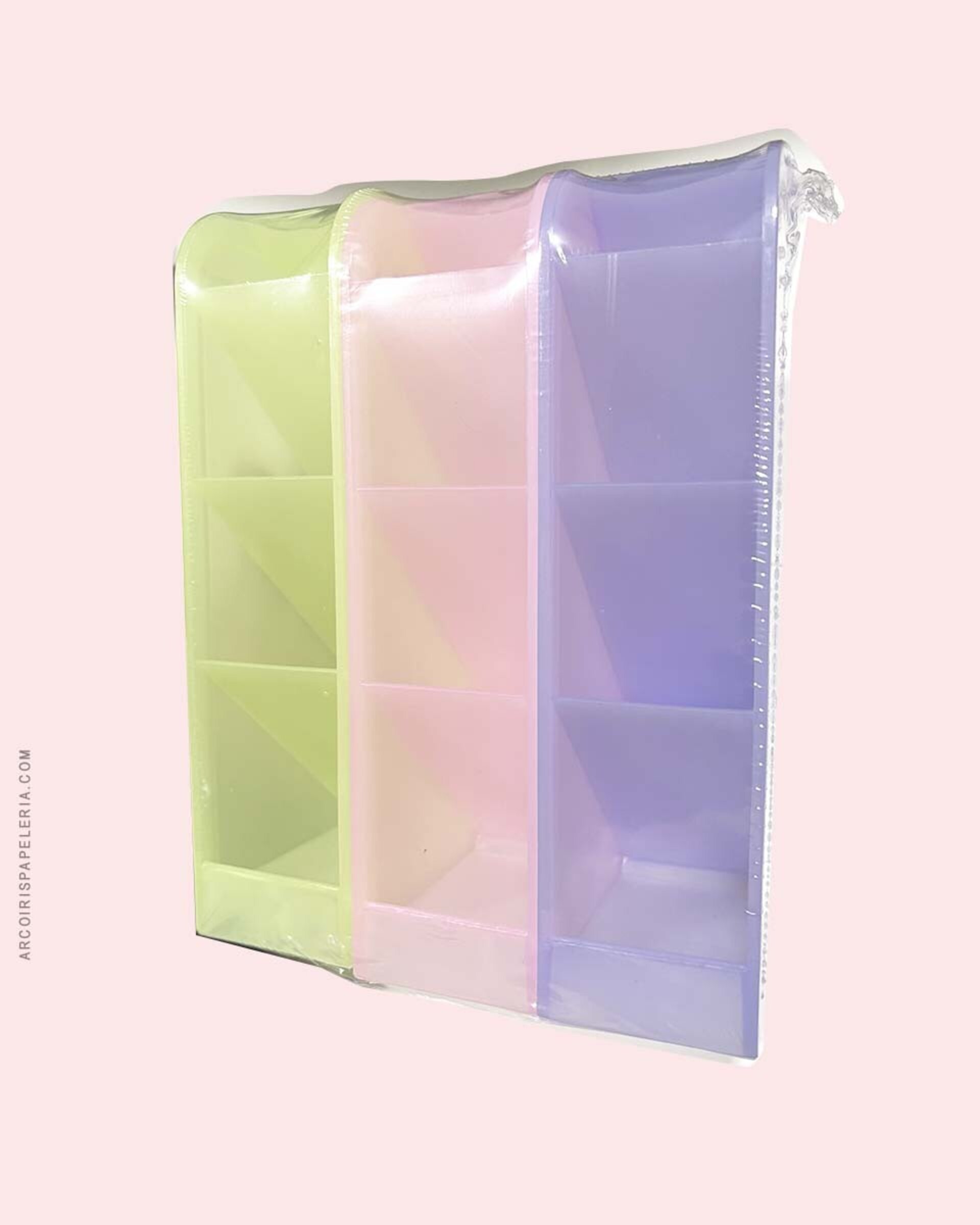 Set 3 Cajas organizadoras escritorio colores pastel - 1