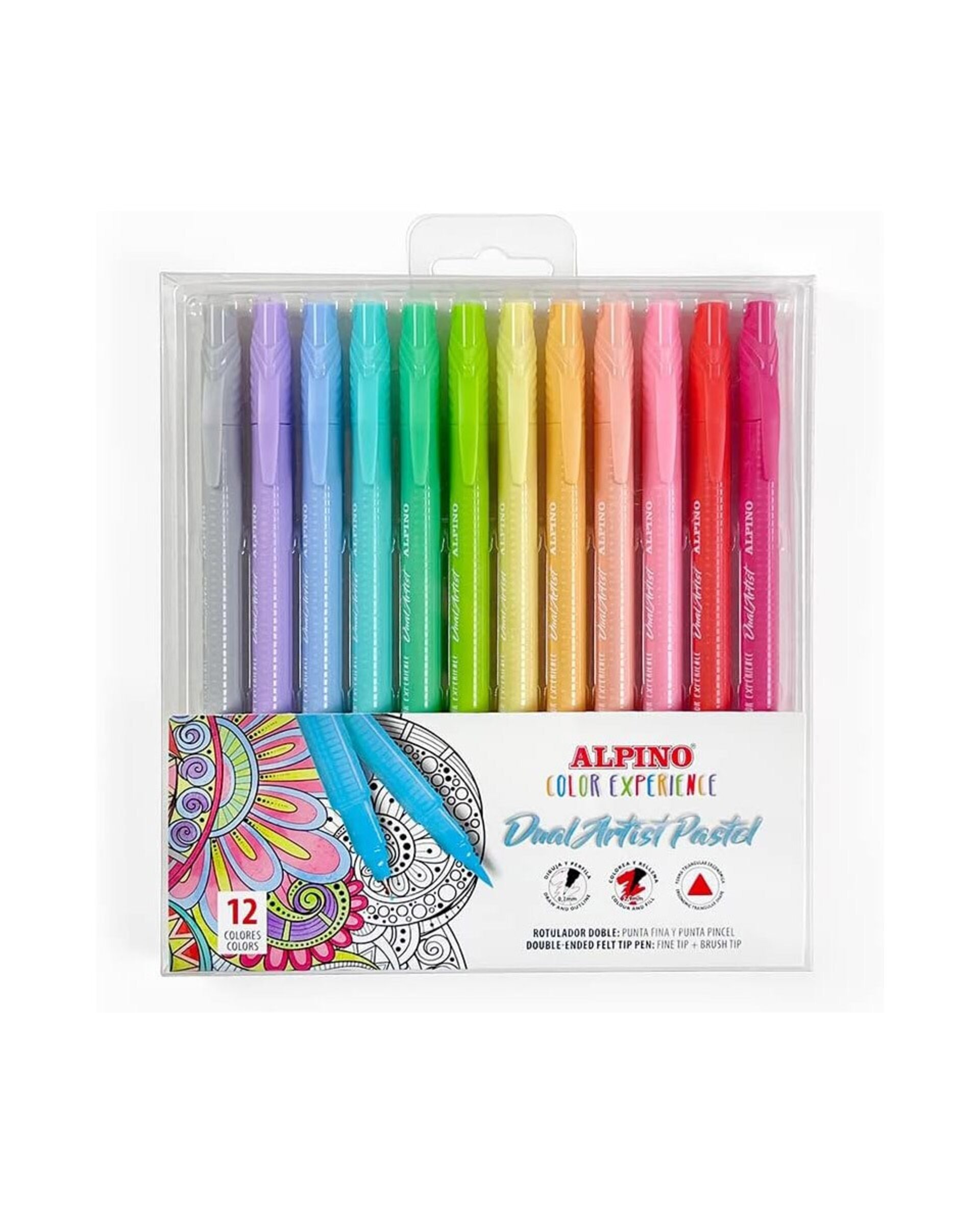 Punta pincel + fina ALPINO Dual Artist Color Experience PASTEL - 3